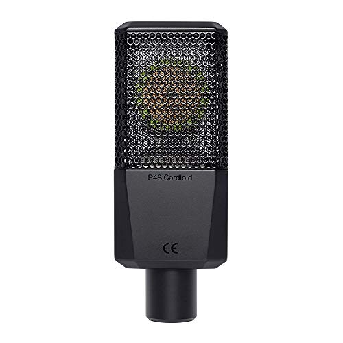 Lewitt LCT-440-Pure Single-Pattern, Condenser Microphone Bundle with Auray MS-5230F Tripod Mic Stand and XLR-XLR Cable