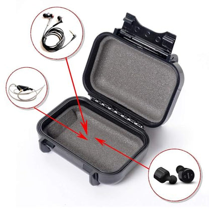 V-MOTA HSA Transparent boxs Ear Bud Earphone Headset Headphone Case Mini Storage Carrying Pouch Bag Waterproof Box Suitcase Carry case (Orange)
