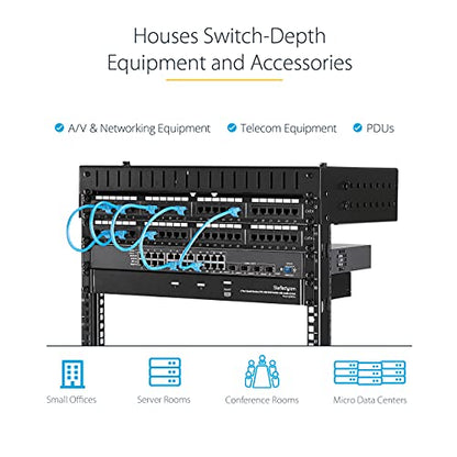 StarTech 15U 2-Post Wall Mount Open Frame Rack, 19in, 200lb (RK15WALLO) - size: 30.5"x19.9"x12"