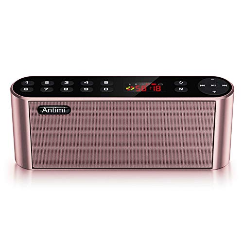 Antimi Bluetooth Speaker,FM Radio Player,MP3 Player Stereo Portable Wireless Speaker Drivers with HD Sound, Built-in Microphone, High Definition Audio and Enhanced Bass(Black) (Pink) - color: Pink