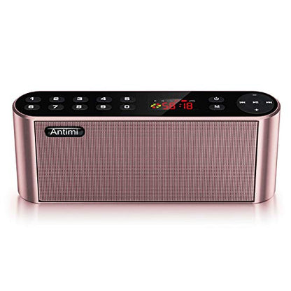 Antimi Bluetooth Speaker,FM Radio Player,MP3 Player Stereo Portable Wireless Speaker Drivers with HD Sound, Built-in Microphone, High Definition Audio and Enhanced Bass(Black) (Pink) - color: Pink