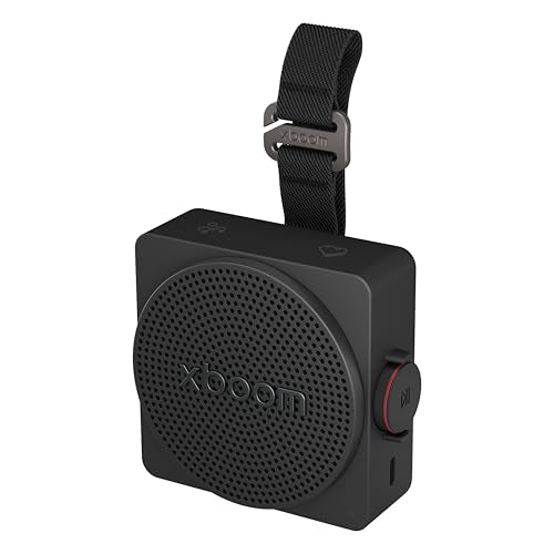 LG xboom Mini by will.i.am Portable Outdoor Bluetooth Speaker, up to 10 Hours, IP67 Dust and Water Resistant, Adjustable Hanging Strap, Black