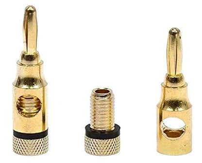 4 Pairs 8 Plugs Speaker Banana Plugs Gold Plated – Open Screw Type Brass Connector for Speaker Stereo Wire, Home Theater Audio (8 pcs/4 Red 4 Black)