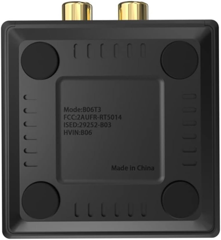 YMOO B06T3 Bluetooth 5.3 Receiver, 100ft RCA Bluetooth Audio Adapter for 3.5mm Jack AUX HiFi Home Stereo/Speaker from Smartphone/Tablet/Laptop, Dual Link for Two Speakers, SBC AAC Audio