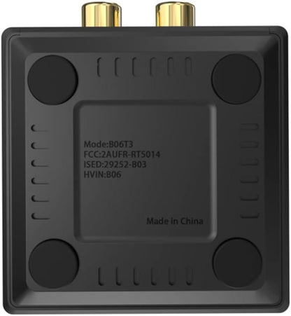 YMOO B06T3 Bluetooth 5.3 Receiver, 100ft RCA Bluetooth Audio Adapter for 3.5mm Jack AUX HiFi Home Stereo/Speaker from Smartphone/Tablet/Laptop, Dual Link for Two Speakers, SBC AAC Audio