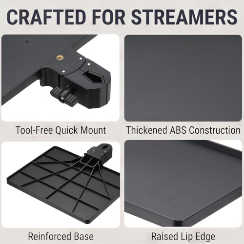 Microphone Stand Tray 10.8x8.1in Plastic Tray Black - color: Black, size: 10.8x8.1in