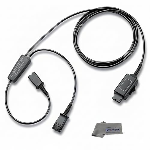Plantronics Style Poly Headset Splitter and Telephone Audio Cable-Supervisor Agent Training Y-Cord with Mute Button -Compatible with EncorePro, Encore, HW Series for Call Center, Office Training