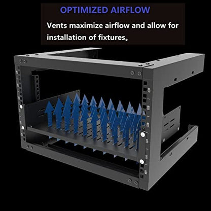 2U 19" Universal Vented Rack Mount Cantilever Server Shelf | 12 Inch Deep-Disassembled Black (2U12InD) - size: 2U12InD