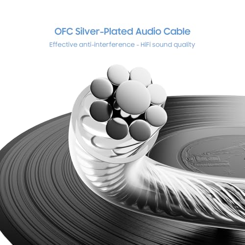 BASN IEM Earphone Cable,1.5m Wired Detachable MMCX Connector in Ear Monitor Cable for BASN Bsinger, Bmaster, MMCX Series (SC100-MMCX-White) - color: SC White