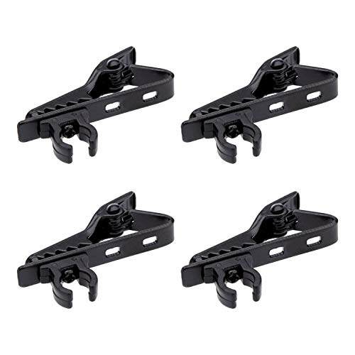 4pcs Metal Black Lapel Microphone Clip for Lapel Microphone, 6mm