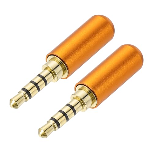 MECCANIXITY 2Pcs 3.5mm Replacement Repair Plug Jack 4 Pole Orange - color: Orange