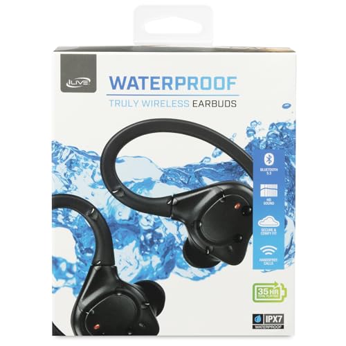 iLive IPX7 Waterproof True Wireless Earbuds w/Rechargeable Case, IAEBTW53B