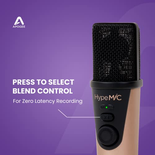 Apogee Hype Mic - USB Microphone with Analog Compression for Capturing Vocals and Instruments, Streaming, Podcasting, and Gaming - style: Hype Mic
