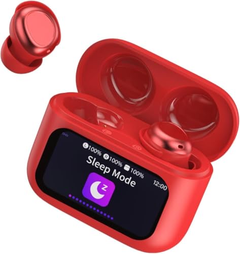 Touch Screen Sleep Headphones, Small Design Mini Sleep Earbuds for Side Sleepers, 48H Playtime Sleep Earphones Clear Calls, Magenta Purple