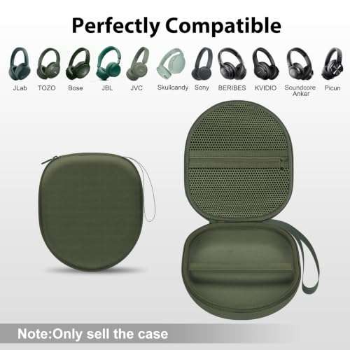 Headphone Headset Case Compatible with JLab JBuds Lux ANC/JBL Tune 520BT 720BT/BERIBES/KVIDIO/Soundcore by Anker/Sony Wireless On-Ear Headphones, Green - color: Green