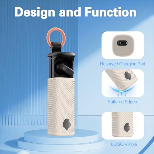 for Skullcandy Dime Evo Case Cover, Soft Silicone Protective Earbuds Case, Only Compatible with Skullcandy Dime Evo with Cleaner Kit Accessories Set(Off-White) - color: Off-White