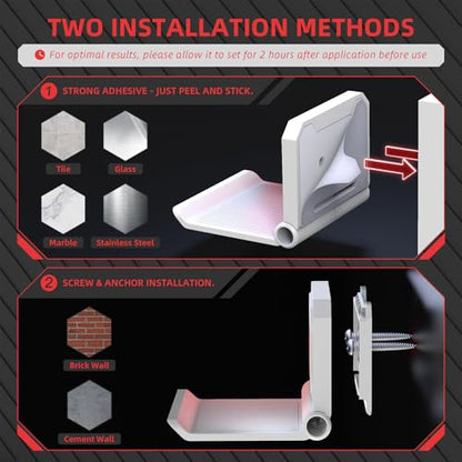 PlayVital FOLD Controller Holder Wall for ps5 ps4 Xbox Switch 2 Pro Headset, 2 Pack Universal Storage Organizer Gaming Controller Stand Headphone Mount - Foldable Anti-slip Adhesive Removable, White - color: White 2 Sets