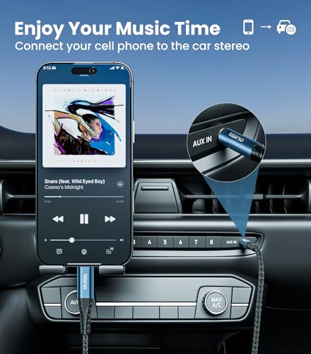 Tisino USB-C to 3.5mm Audio Adapter Aux Cord to USB C, 6.6ft/2m | USB-C to 1/8" Male Aux Cable for Car Stereo Speaker, Compatible with iPhone 16/15 Pro Max, Galaxy S24/S23 Ultra/Pixel 9 - size: 6.6 ft