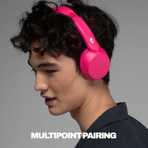 Skullcandy Icon 180 Wireless On-Ear Bluetooth Headphones - Crazy Pink | 50 Hours Battery, Lightweight and Travel Ready, Secure Fit, Sweat and Water Resistant, Microphone iPhone Android, Foldable - color: Crazy Pink