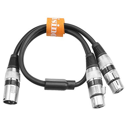 XLR Splitter Cable, 3 Pin Dual XLR Female to Male Patch Y Cable Balanced Microphone Cord Audio Adaptor (1 Male to 2 Female) - 10 Feet - size: 10 Feet