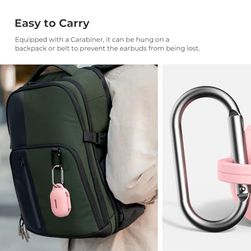 Soft Silicone Case for Raycon Everyday Classic Earbuds with Keychain&Cleaning Pen kit,Anti-Scratch Shockproof Protective Case Cover for Raycon Everyday Classic Earbuds Charging Case (Pink) - color: Pink