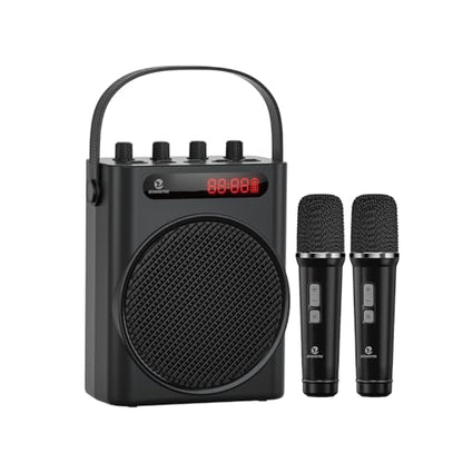 ZOWEETEK 60W Voice Amplifier with 2 Wireless Microphones | PA System, Karaoke Machine, Portable Speaker, Support TF/USB/Aux/Guitar, Rechargeable, for Speech/Class/Karaoke