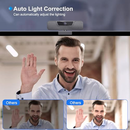ToLuLu 4K Auto Focus Webcam for PC, 4 AI Noise-Canceling Mics UHD Web cam - style: 4K Autofocus Webcam with Cover & Tripod