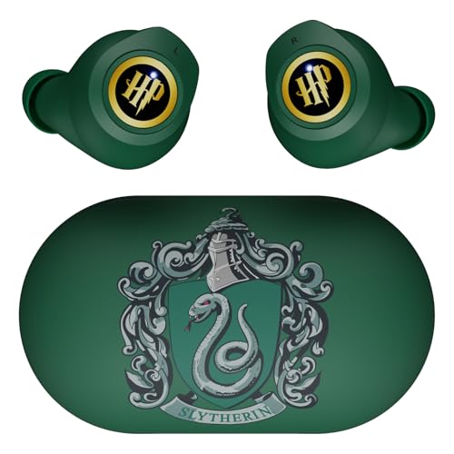 iJoy Harry Potter Slytherin Wireless Bluetooth Earbuds with Charging Case, Built-in Mic, 30 Hr Playtime, Officially Licensed | Harry Potter Gifts for Women, Men, Teens, Kids & All Fans of Slytherin - color: Slytherin