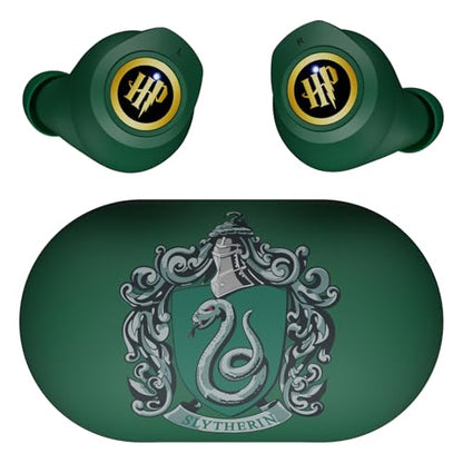 iJoy Harry Potter Slytherin Wireless Bluetooth Earbuds with Charging Case, Built-in Mic, 30 Hr Playtime, Officially Licensed | Harry Potter Gifts for Women, Men, Teens, Kids & All Fans of Slytherin - color: Slytherin