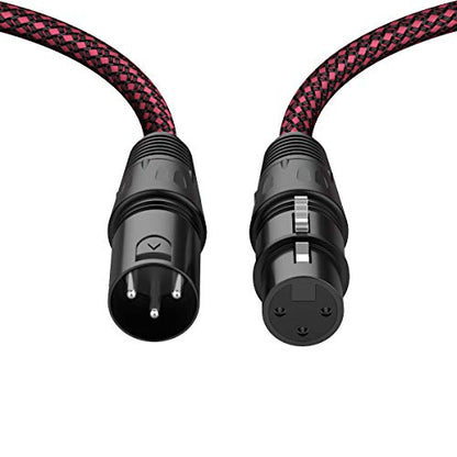 BIFALE XLR Cable 50ft 2Pack, Heavy Duty Nylon Braided XLR Microphone Cable Male to Female 3Pin Balanced Microphone Cable Compatible with Shure SM Microphone, Behringer, Speaker Systems - size: 50Feet-2Pack, style: 2Pack