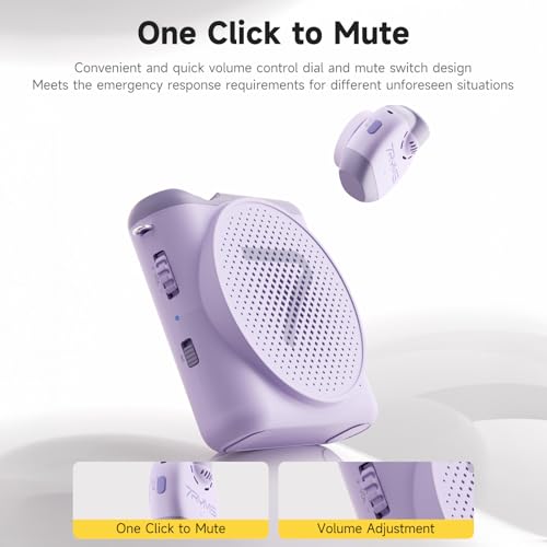 7RYMS WA2 Wireless Voice Amplifier for Teachers with Magnetic Lavalier Mic, Wireless Portable Amplifier with Noise Canceling, Mini Voice Amplifier for Classroom, Meeting, Training, Speech (Purple) - color: Purple