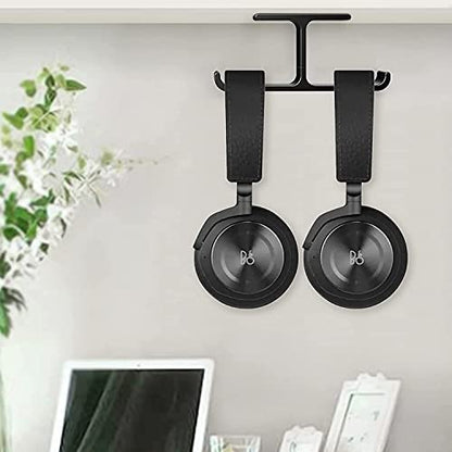 Headphone Stand, 2 in 1 PC Gaming Headset Stand Cup Holder, with Cable Organizer, 360° Adjustable & Rotating Arm Clamp Headphone Holder, Suitable for All Headphones and Drinks
