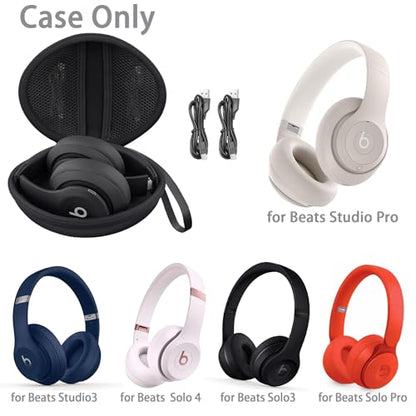 for Beats Studio Pro/Studio3/Solo4/Solo3 Headphones Hard Case, Black - color: Black Case