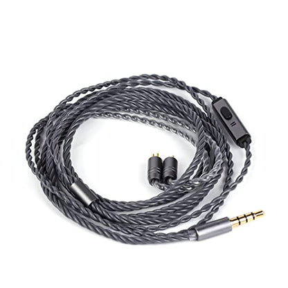 Linsoul Tripowin Grace Silver-Plated OFC in Ear Earphone Cable w/Mic | 1.25m Length, 3.5mm Audio Plug for Audiophile Replacement Cable, 2Pin - style: 2Pin