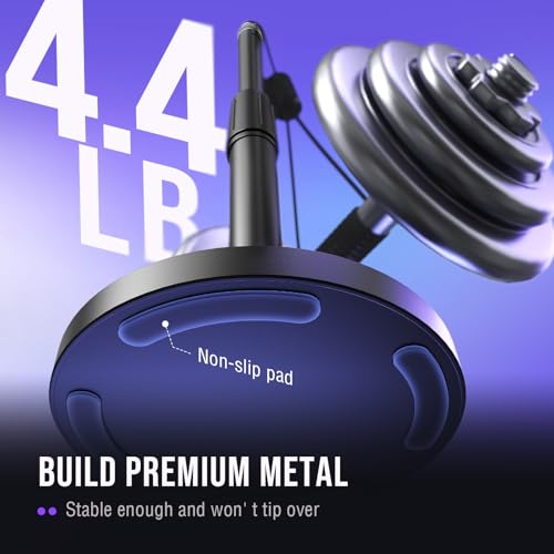 FIFINE Desktop Microphone Stand, Heavy-Duty Metal Adjustable Table Mic Stand with 5/8" Male to 3/8" Female Screw Adapter, 4 Non-Slip Pads Compatible with Microphones for Recording, Streaming-BS1 | Table Mic Stand, 5/8" to 3/8" Screw Adapter, Height Adjust
