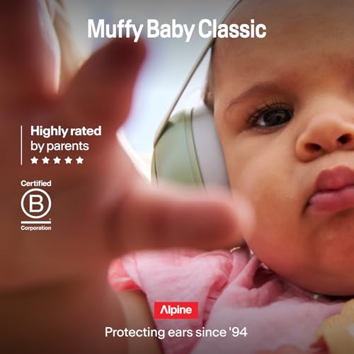 Alpine Muffy Baby Ear Muffs Noise Protection | Toddler Ear Protection | For babies up to 4 years | 24dB Sound Reduction | Baby Hearing Protection | Noise Reduction | Baby Essentials New Mom Gifts - color: Black