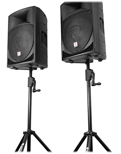 Rockville RVCS2 Heavy-Duty Tripod Crank-Up DJ PA Speaker Stand with Bag | 48-78" Adjustable Height, 100 lb Capacity, 39" Tripod Base, Steel and Aluminum Construction, 1.38" Pole, 9.5 lb Weight