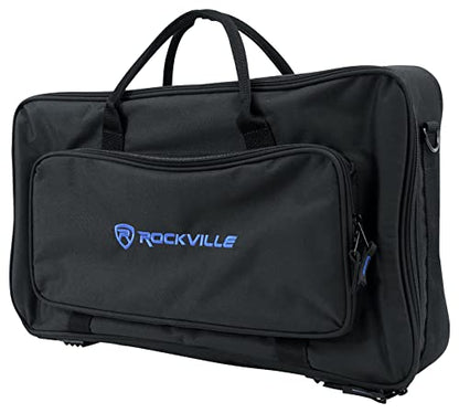 Rockville MCB22 Gig Bag Case for DJ MIDI Keyboard Controllers Guitar Pedal Boards, 23" Fit, Durable Padded Rainproof Design, Multiple Pockets, Adjustable Straps, for Musicians and DJs | Fits Guitar Pedals, Heavy-Duty Nylon, 8MM Foam Padding, YKK Zippers,