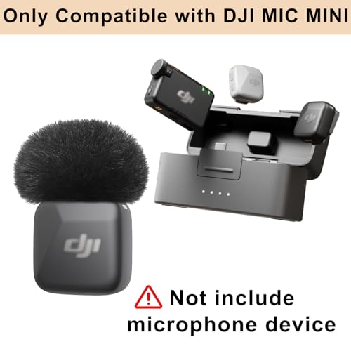 Microphone Windscreen for DJI MIC MINI (2024) Wireless Microphone Furry Wind Muff Accessories (2 Packs-Black) - color: black-2 pcs