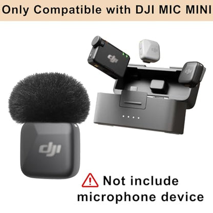 Microphone Windscreen for DJI MIC MINI (2024) Wireless Microphone Furry Wind Muff Accessories (2 Packs-Black) - color: black-2 pcs