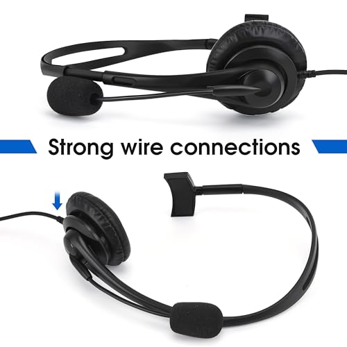 SAMCOM Over The Ear Walkie Talkie Headset, 2 Pin Plug with Boom Mic PTT Overhead Headphone for Baofeng for Kenwood for Retevis Two Way Radios (Single Side, Adjustable Headband, Wired)