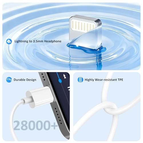 [Apple MFi Certified] 3 Pack for iPhone 3.5mm Headphones Adapter, Lightning to 3.5 mm Headphone/Earphone Jack Converter Audio Aux Dongle Compatible with iPhone 14 13 12 11 Pro XR XS Max X 8 7 - size: 3Pack
