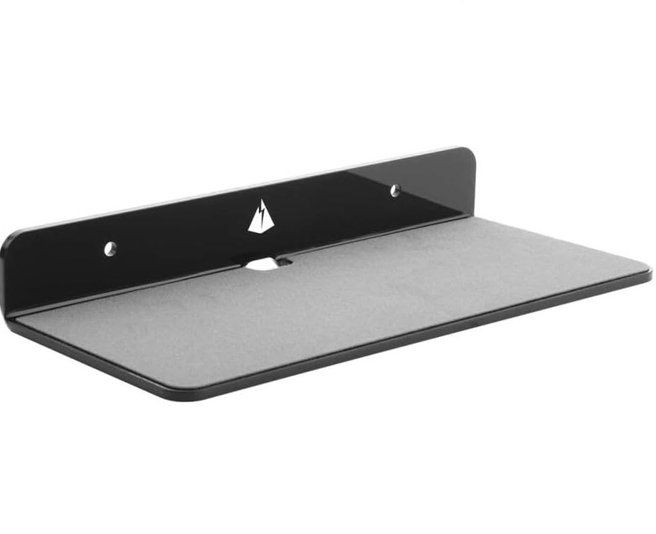 Wall Shelf Speaker Stand, Small Wall Holder Speaker Mount for Webcam, Cell Phones, Display Shelf Acrylic Floating Shelf (9-Inch (Black)) - color: Black