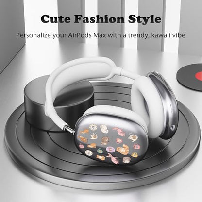 for AirPods Max Headphones Cat Kitten Ear Covers for AirPods Max 2 | Cute Clear Ear Cups Cover | White Silicone Ear Pad Case Headband Cover for Apple AirPods Max 2/1 (2026/2024/2020) - color: Cat A/White
