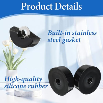 8Pcs Heavy-Duty Rubber Feet for Subwoofer Speaker Isolation Pads with Stainless Steel Screws Non Slip Rubber Bumper Foot for Guitar Amps, Furniture, Turntables, Cutting Boards, Cabinets