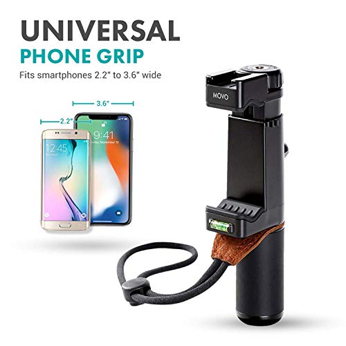 Movo Vlog Kit V7 - YouTube Starter Kit with Grip, Stereo Microphone, Light and Wireless Remote Vlogging Kit for iPhone, Android - iPhone Vlogging Kit