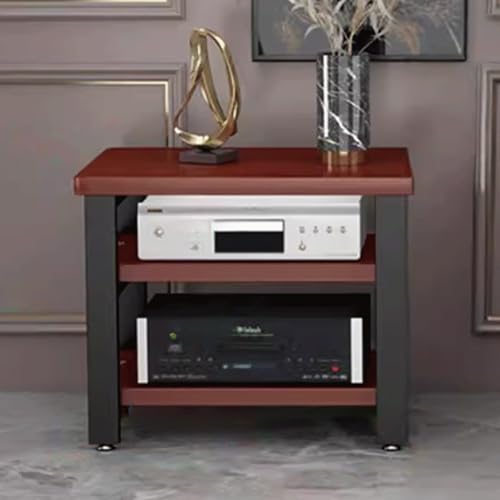Display Shelf Stand, Small Shelf Stand, Media Stand, Rack Audio Tower Heavy Duty with Non-Slip Footpads 3 Colors 3 Sizes,Brown3 Layer - color: Brown, size: 3 layer