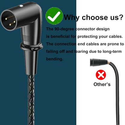 1.64ft XLR 3-Pin Splitter Cable, 1 to 2 MIC Adapter, Male to Dual Male Microphone Audio Cable for MIC Mixer, Recording Studio, Podcast, Speaker, Amplifier, PA DAC Mixing Console - style: Straight
