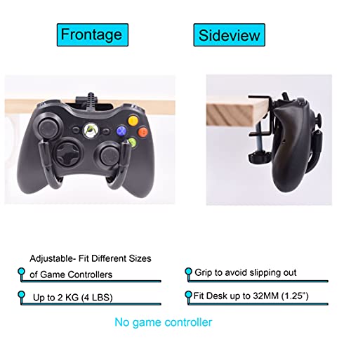 YYST Desk Mount Game Controller Holder Clamp On Hanger Holder Storage Rack Compatible with PS3/PS4/PS5/Xbox 360/Xbox One/S/X/Elite/Series S/Series X Controller, Pro Controller (1)