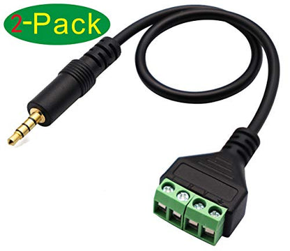 3.5mm Screw Terminal Block Cable 3.5mm (1/8inch) Stereo TRRS Audio Male to 4 Pin/Way Female Bolt Screw Headphone Balum Converter Adapter Cable（30CM/2Packs) (4Pole/M) - color: 4Pole/M